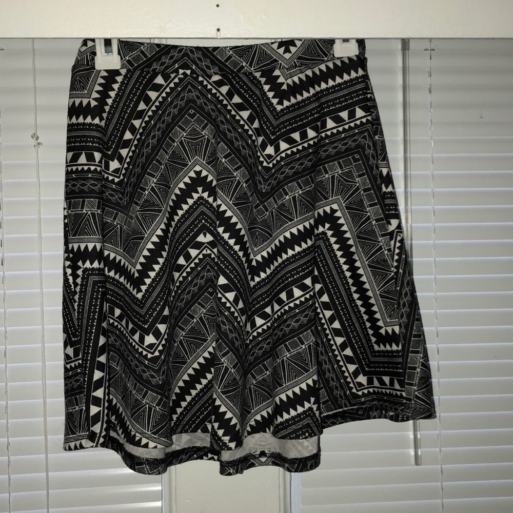Black and white Aztec Skater skirt
